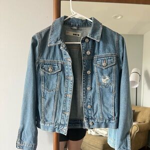 Topshop Moto Denim Cropped Jacket